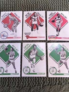 NBA Hoops Vintage Player Card Lot - Red & Green Accents